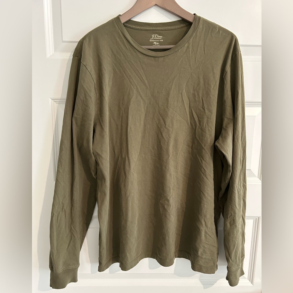 J Crew Essential Tee Khaki Green Size XL
